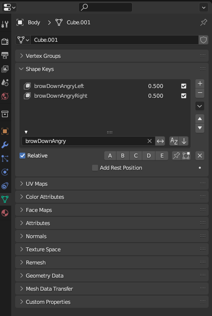 ShapeKeysMenuBlendShapesSet